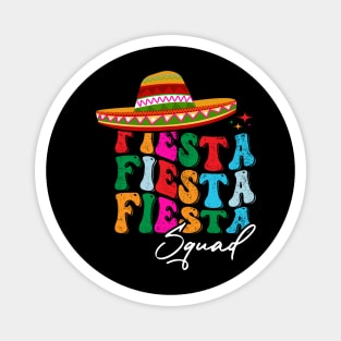 Retro Groovy Cinco de Mayo Fiesta Squad Family Matching Magnet